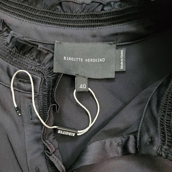 Birgitte Herskind Liva Dress Sz 40 US‎ 8 Dark Navy Lightweight Satin Pullover - Picture 5 of 9